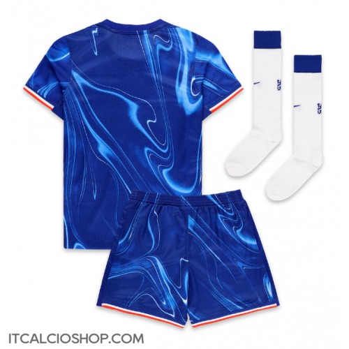 Chelsea Prima Maglia Bambino 2024-25 Manica Corta (+ Pantaloni corti)